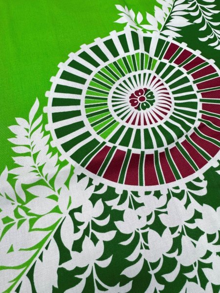 画像8: お祭り法被：半纏帯別売【蛇の目傘と藤】赤黒・紫・緑　s9314 s9315 s9316 (8)