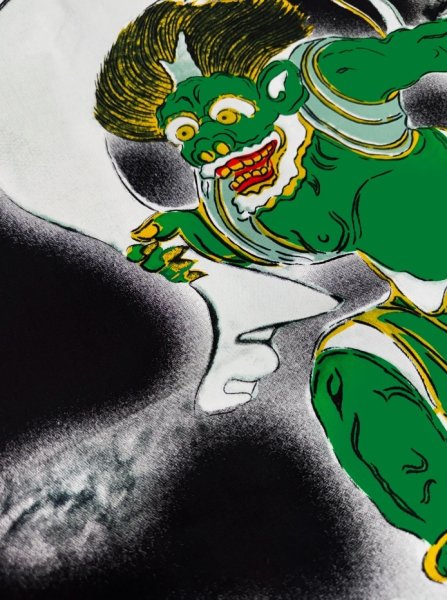 画像5: よさこい長半纏（男女兼用）【風神雷神】黒 (5)