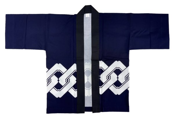 画像3: お祭り法被：半纏帯別売【吉原つなぎ】濃紺 (青系) (3)