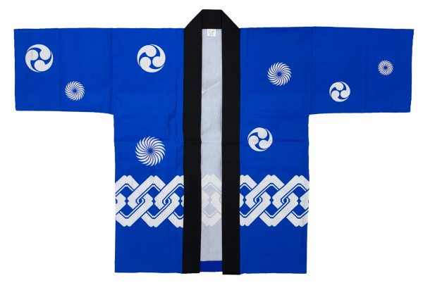 画像6: お祭り法被：半纏帯別売【吉原つなぎ・巴・獅子毛】赤系・青系 (6)
