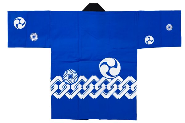 画像5: お祭り法被：半纏帯別売【吉原つなぎ・巴・獅子毛】赤系・青系 (5)