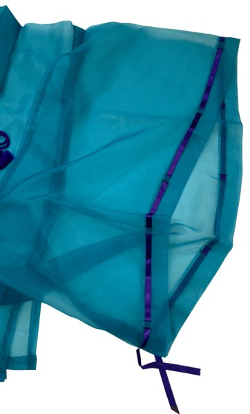 画像4: ナイロン紗上衣【素袍（すおう）風踊り衣裳】ブルー (4)