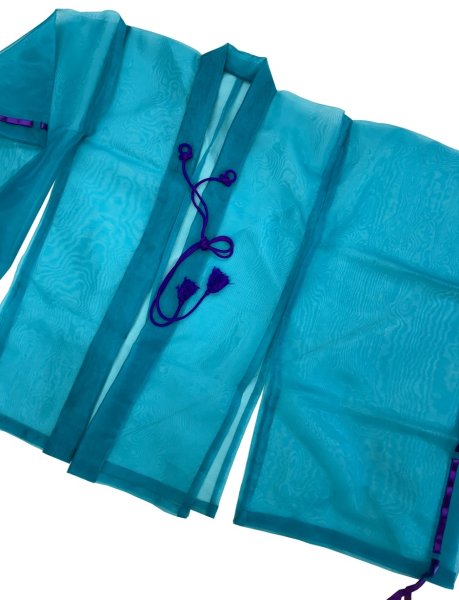 画像3: ナイロン紗上衣【素袍（すおう）風踊り衣裳】ブルー (3)