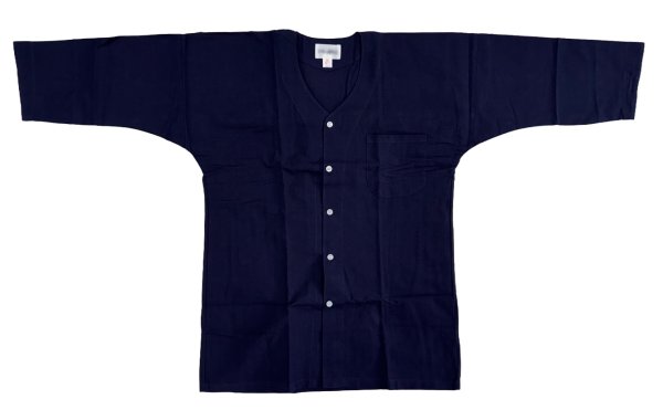 画像1: 【藍染】無地 鯉口シャツ【大人用】Ｓ・Ｍ・Ｌ・ＬＬ・３Ｌ寸 青系 紺系 (1)