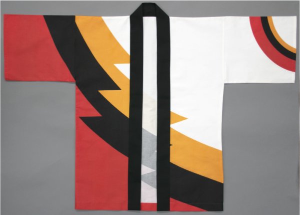 画像2: 法被：【斬新な稲妻】オレンジ (赤系)和太鼓にも人気のデザインです。 (2)