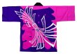 画像2: お祭り法被：半纏帯別売【暴れ熨斗に舞】青にピンク (青系 赤系) (2)