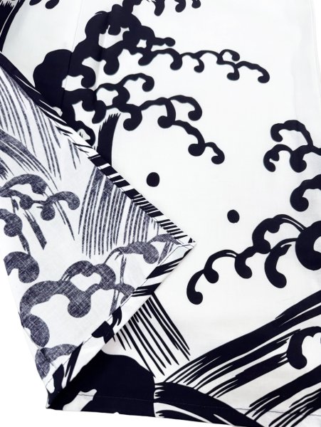 画像7: 【男仕立】イベント用仕立て上がり絵羽浴衣　M・Ｌ寸【荒波】紺色 (7)