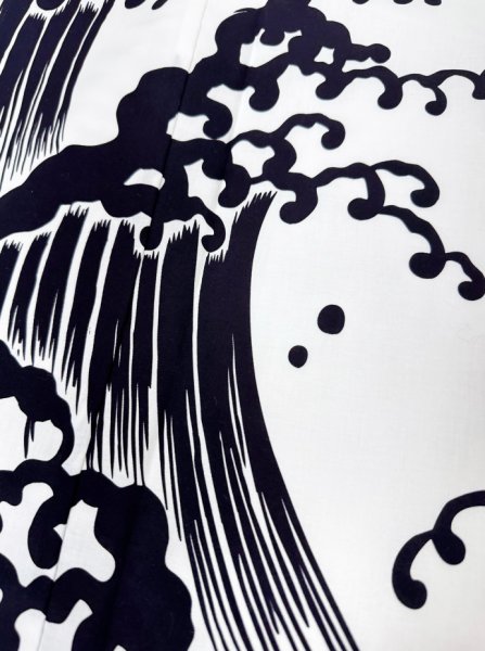 画像6: 【男仕立】イベント用仕立て上がり絵羽浴衣　M・Ｌ寸【荒波】紺色 (6)