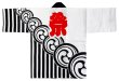 画像5: お祭り法被：半纏帯別売【巴に祭】白黒・赤白　白系 赤系 黒系 (5)