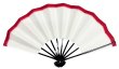 画像1: 舞扇　白天紅　黒塗骨　９寸５分（約２８.８ｃｍ）扇子箱なし (1)