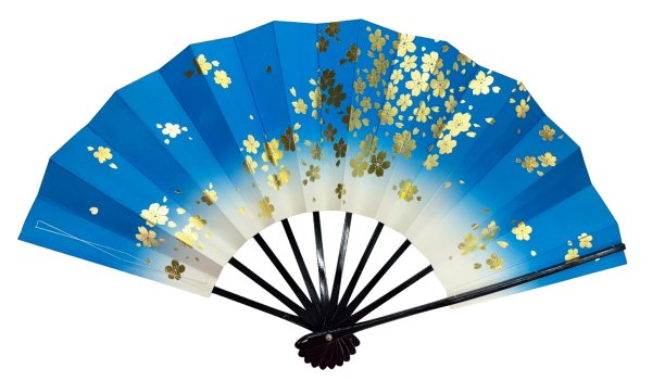 画像6: 舞扇　黒塗骨　９寸５分（約２８.８ｃｍ）　桜　扇子箱なし　69087 69088 69089 (6)