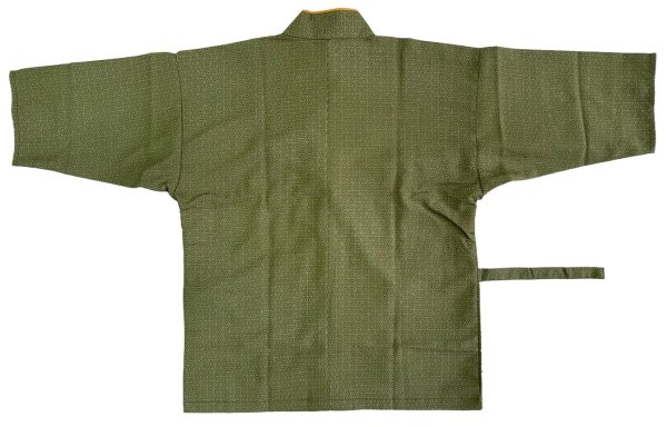 画像8: 作務衣・上着【麻の葉・抹茶】Ｍ・Ｌ寸 (8)