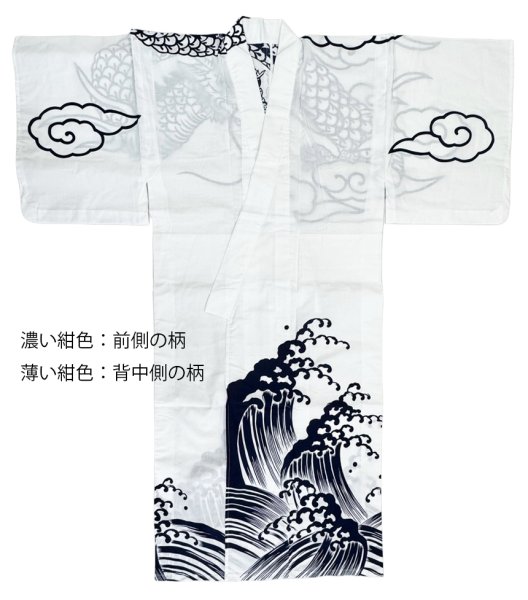 画像5: 反物・仕立て上がり　お揃い本絵羽浴衣　男仕立Ｍ寸・男仕立Ｌ寸【荒波・龍】 (5)