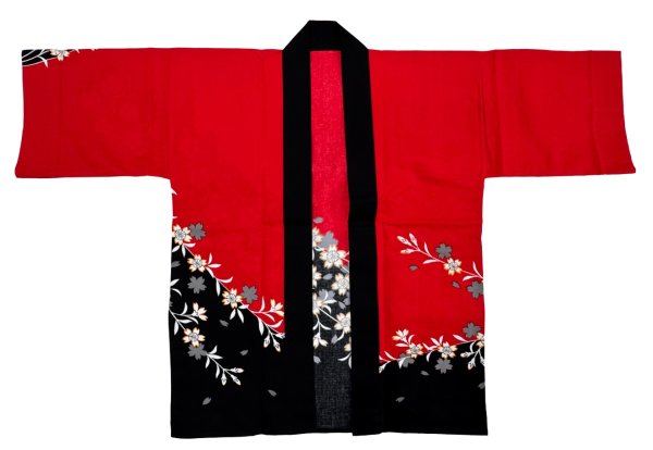 画像5: お祭り法被：半纏帯別売【桜】緑紫 (青系)・赤黒 (5)