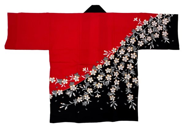 画像4: お祭り法被：半纏帯別売【桜】緑紫 (青系)・赤黒 (4)