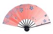 画像1: 舞扇　黒塗骨　９寸５分（約２８.８ｃｍ）　桜　扇子箱なし (1)