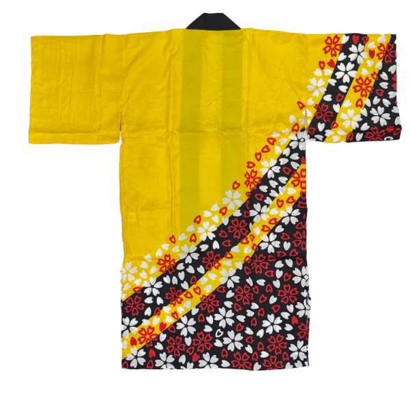 画像4: お祭り・踊り長法被・半纏帯別売　桜　黄系 (4)