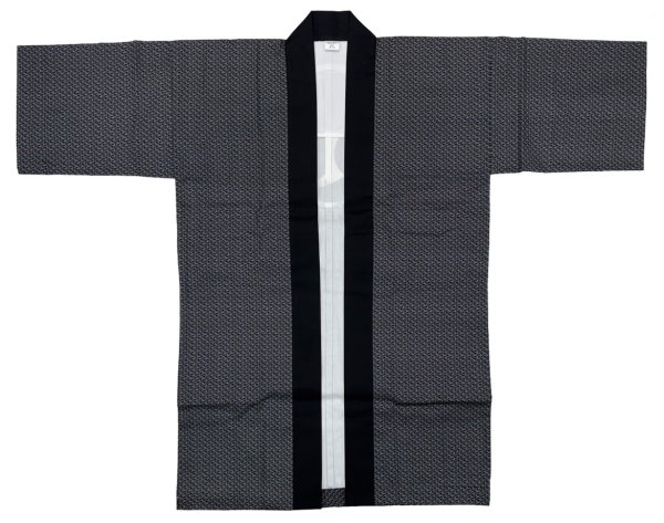 画像5: お祭り長法被・半纏帯別売　松葉に「三つ巴」　顔料染　シルクプリント ロング法被 (5)