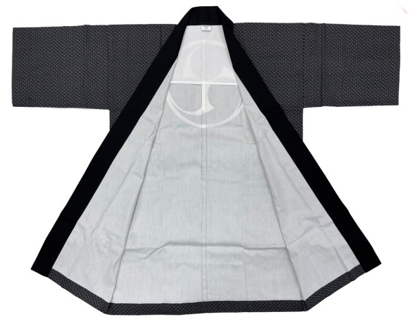 画像6: お祭り長法被・半纏帯別売　松葉に「三つ巴」　顔料染　シルクプリント ロング法被 (6)