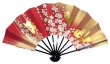 画像2: 舞扇　黒塗骨　９寸５分（約２８.８ｃｍ）　桜　扇子箱なし (2)