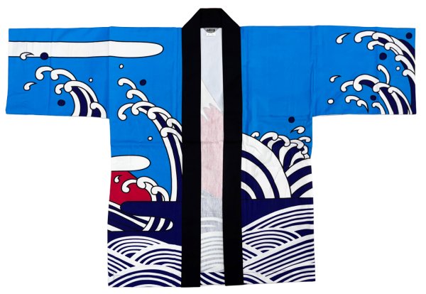 画像3: お祭り法被：半纏帯別売【一富士二鷹三茄子】青 (3)