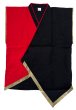 画像1: 和太鼓　袖なし法被（綿）：半纏帯別売　赤・黒　アシンメトリー　和太鼓衣装 (1)