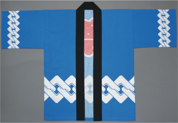 画像2: お祭り法被:半纏帯別売【祭・吉原つなぎ】青 (2)