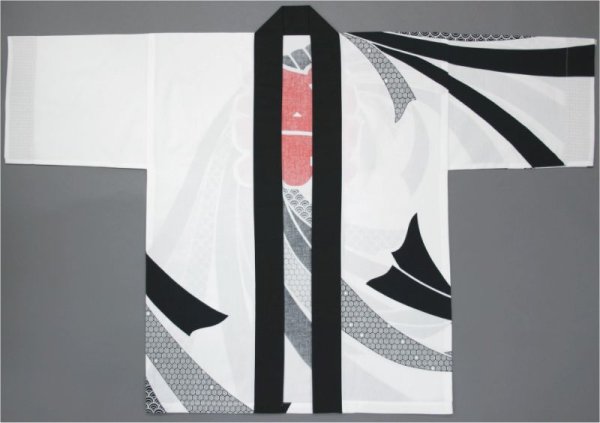 画像2: お祭り法被:半纏帯別売【祭・暴れ熨斗】白・黒 (2)