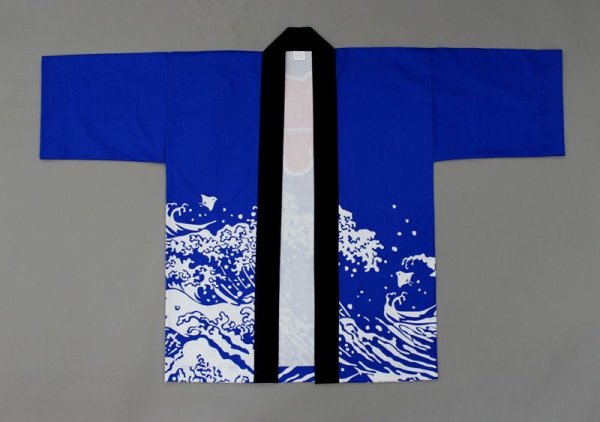 画像9: お祭り法被：半纏帯別売【人気の波に祭】青 (9)