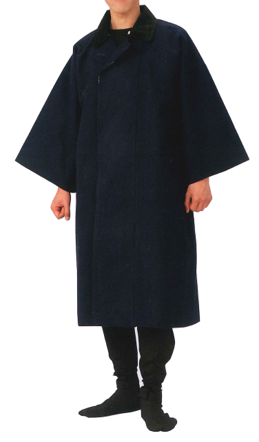 半纏コート【藍染め 刺子】裏地：あさぎ色　綿１００％